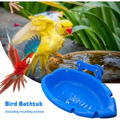 2 In 1 Bird Baths Tub Bowl Basin Parrot Cage Hanging Bathing Box Feedboxes Bird Feeder Drinker For Birds Accessories