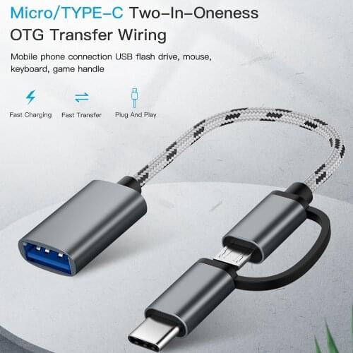 2 In 1 USB 3.0 OTG Adapter Cable Type-C Micro USB To USB 3.0 Interface Converter For Cellphone Charging Cable Line For Cellphone