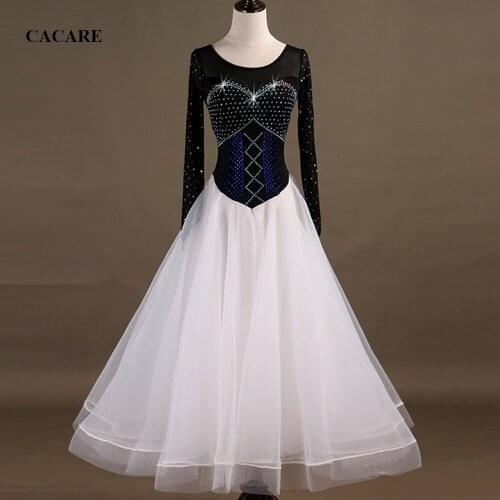 2018 Customized Luxury Rhinestones Ballroom Dance Competition Dresses Standard Dance Dresses Ballroom Dress D0476 Big Sheer Hem
