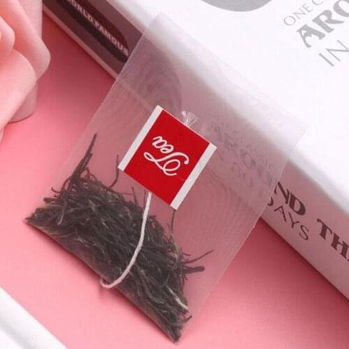 3000pcs/lot Pyramid Tea Bags Nylon Filter Teabag Single String With Label Transparent Empty Tea Bag
