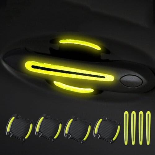 Door Handle Sticker 3D Carbon Fiber Car Door Handle Paint Scratch Protector Sticker Auto Door Handle Scratch Cover 8Pcs / Set