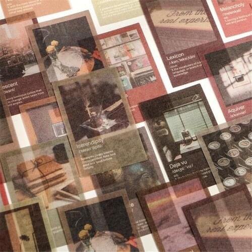 40 Pcs/pack Vintage Washi Stickers Time Letters Series Stickers Decorative Diary Cute Stickers Scrapbooking Flakes Stationery