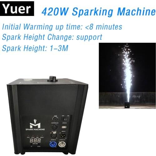420W Firework Machine AC220V DJ Disco Cold Spark Fountain Fireworks Machine for Wedding Stage Effect DMX and Wireless Controller