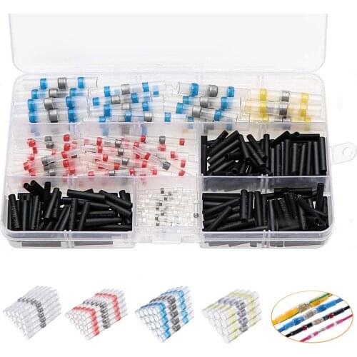 800pcs Solder Seal Wire Connectors Waterproof Heat Shrink Butt Connectors, Electrical Wire Terminals, Marine Insulated Butt