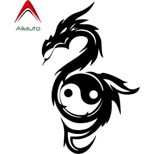 Aliauto Creative Car Sticker Yin Yang Dragon Classic Chinese Culture Styling Vinyl Black/Silver Accessories PVC Decal,15cm*9cm