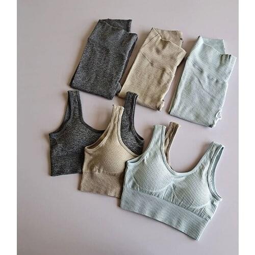 Seamless Yoga Set Sportswear Sports Bra+High Waist Leggings Fitness Pants Gym Running Suit Exercise Clothing Athletic Sport Suit