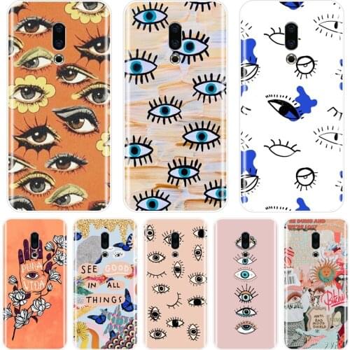 Eyes Eyelash Love Pink Back Cover For Meizu 16th 16x 15 Lite 16 Plus Soft Silicone Phone Case For Meizu U10 U20 Pro 6 7 Plus