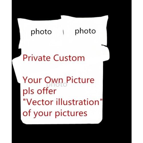 DeMissir Private Custom Sanding Soft Polyester Duvet Cover Set 2/3Pcs Set White Black Bedding Sets offer Vector illustration