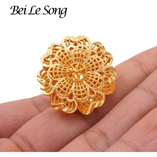 Ring Dubai gold color rings 24K for women wedding jewellery resizable Couple Womens ring for girls bridal wife gifts French