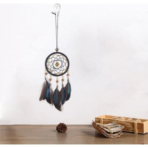Retro Dream Catcher Pendant Feather Dreamcatcher Wall Hanging Ornaments Handmade Crafts Car Home Bedroom Mini Decorations