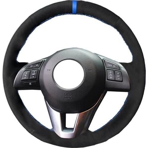Alcantara Material Suede Leather Car Steering Wheel Cover for Mazda CX-5 CX5 Atenza 2014 3 CX-3 2016 Scion IA 2016