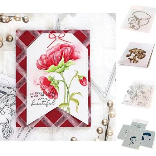 Blooming Thanks Flower Metal Cutting Dies Stamps Hot Foil Stencil Scrapbooking Decoration Embossing Diy Card 2021 New Arrival