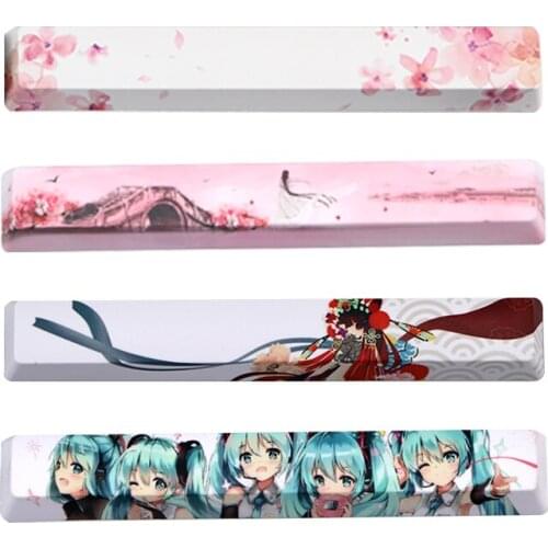 6.25u Space Bar Keycap PBT Cute Lovely Anime Cartoon Spacebar Five Side Dye Sublimation Cherry Mx Switch for Mechanical Keyboard