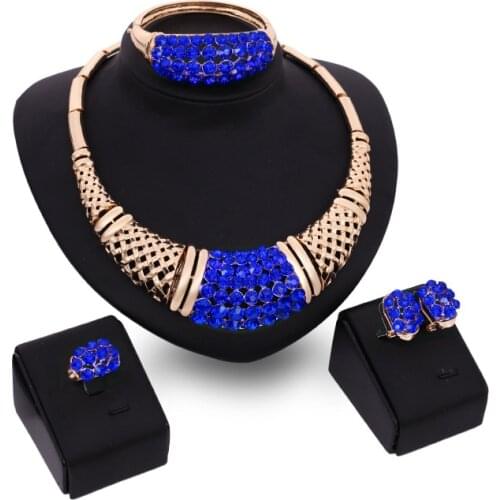 Fashion Necklace Bracelet Earrings Set Women Metal Jewelry Sets Exaggerated Necklace Collar Female Accessories For Party