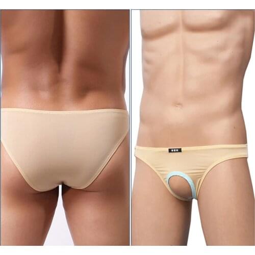 Mens Transparent Seamless Underwear Quick-drying And Breathable Mens Underwear Mens Underwear Ice Silk Hollow Open Briefs