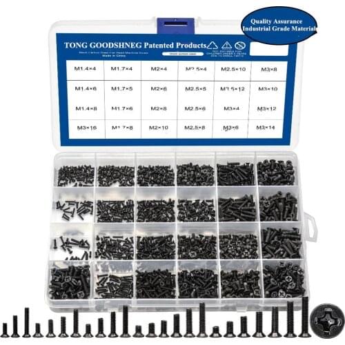 Countersunk Flat Head Phillips Mini Screw Set M1.4 M1.7 M2 Countersunk Flat Head Phillips Mini Screw Set M1.4 M1.7 M2 M2.5 M3