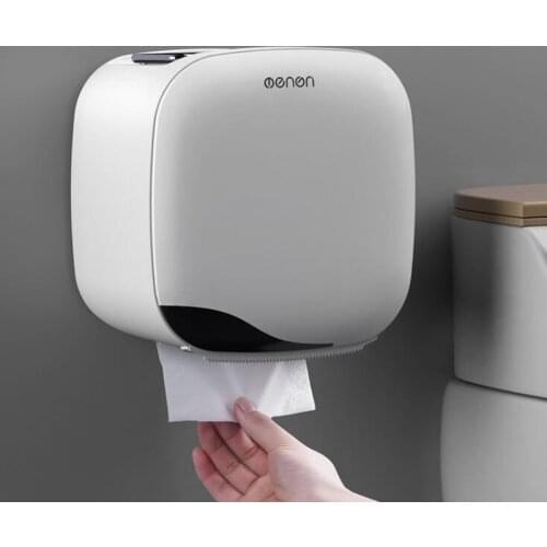 1Pc Wall Mounted Waterproof Toilet Paper Holder Tissue Box Roll Paper Tube Paper Storage Rack Home Kitchen Bathroom Accesories