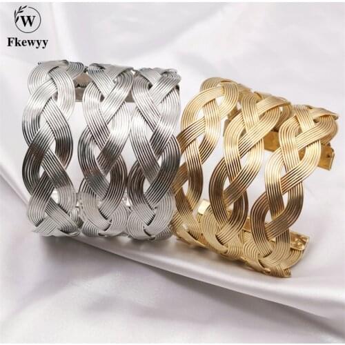 Fkewyy New Luxury Cuff Bracelets Bohemia Weave Bracelet For Women Fashion Charm Jewelry Handmade Gift Gothic Birthday Bangles