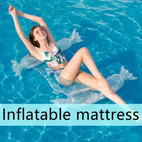 Swimming Pool Transparent Inflatable Mattress Foldable Summer Water Hammock Inflatable Pool Mat Sofa Toys Beach Bed Pool Hammock