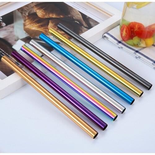 Portable 304 Stainless Steel Straw Dazzle Color Pearl Reusable Milk Tea Tube Cocktail Juice Tube Kitchen Accessories