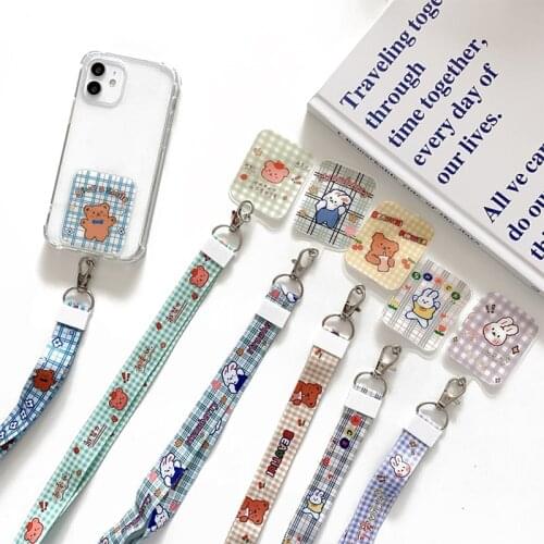 Portable Fashion Cartoon Patch with Lanyard for Mobile Phone Bag PVC Pendant