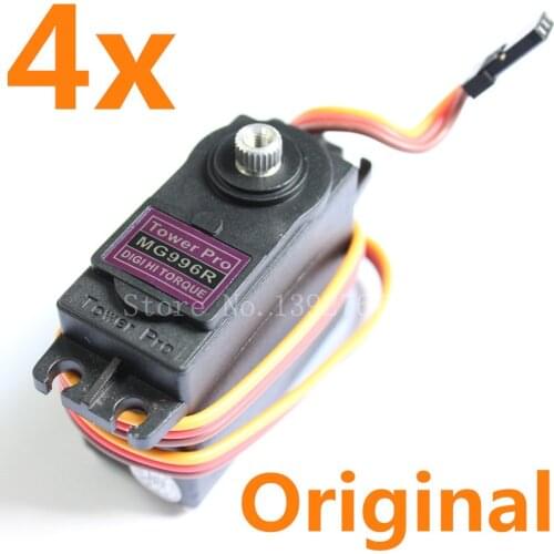 4pcs Original Towerpro MG996R Servo Motor Digital High Torque Metal Gear Ball Bearing for RC Helicopter JR RC Car Robot