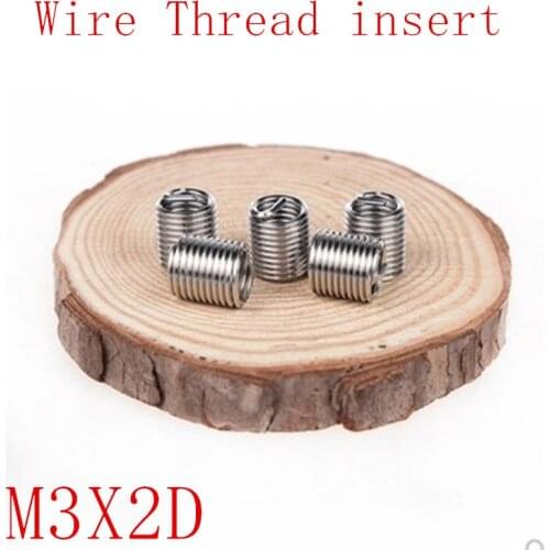 50Pcs M3*2D Stainless Steel Coiled Wire Helical Screw Thread Inserts M3 Screw Bushing self tapping thread repair tool