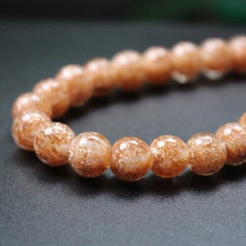 10pcs/lot 10mm Lampwork Glass Beads Glass Boutique beads Beige Color With Shinning Sand for earring necklace making