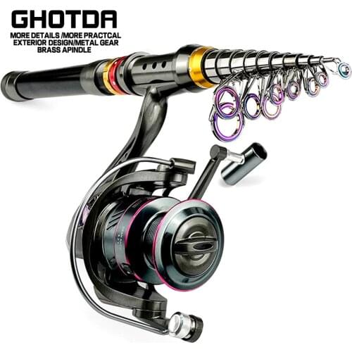 1.8-3.6m Telescopic Fishing Rod and 13BBSpinning Fishing Reel Portable Fishing Rod Spinning Fishing Rod Combo