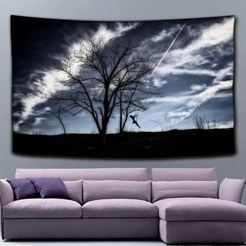 Tree Plant Tapestry Psychedelic Hippie Night Moon Tapestry Mandala Wall Carpet Wall Hanging Boho Decor Wall Cloth