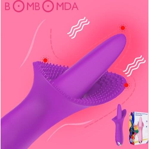 Tongue Vibrator Oral Nipple Sucker 10 Mode Gspot Clitoris Stimulator Silicone Pussy Female Masturbator Erotic Sex Toys for Women