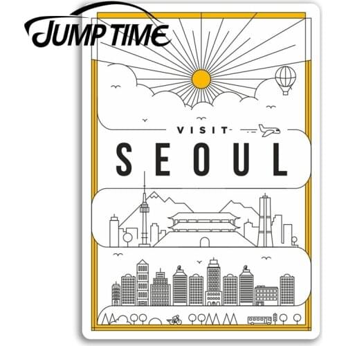 Jump Time Art Deco Seoul South Korea Vinyl Stickers Cool Sticker Luggage Decal Truck Window Car Wrap Car Accessories