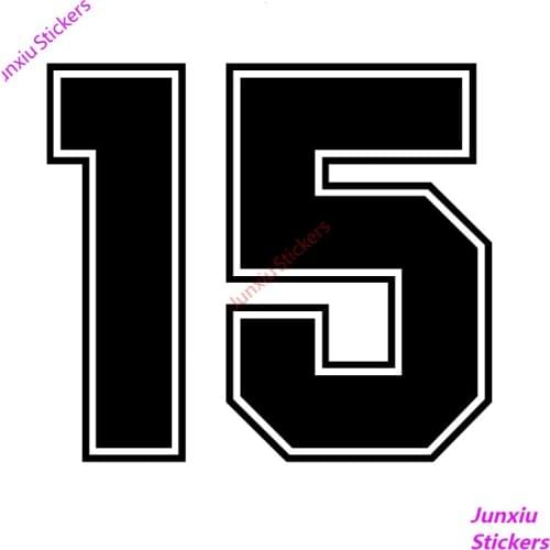 No. 15 Jersey Vinyl Waterproof Car-Stickers and Decals Cover Scratches for Bumper Bodywork Windshield Suv Decoration KK15*14cm