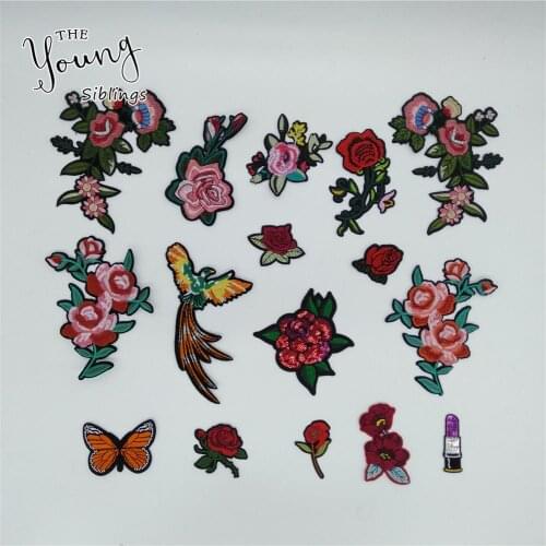 High quality Different style Bird Patter Hot melt adhesive Applique Embroidery Patches Stripe DIY Clothing Accessory C5438-C5454