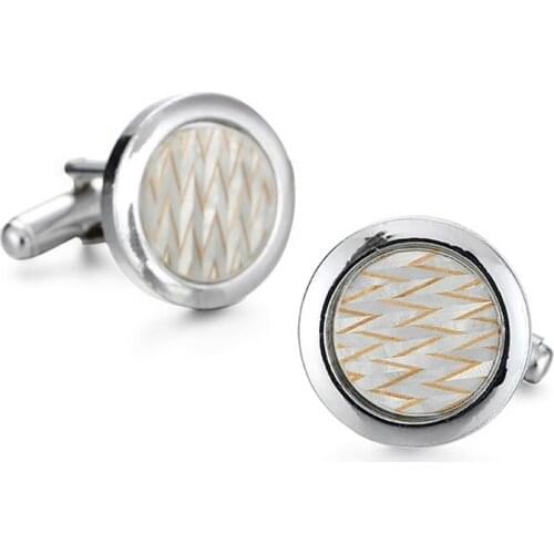 WN crazy promotion! Golden Design Silvery Cufflinks circular pattern fashion accessory man French Cufflinks