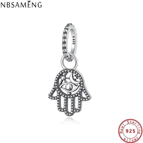 100% Original CZ 925 Sterling Silver Beads Demon Eye Gloves Charms For Jewelry Fit Bracelet Necklace DIY Women