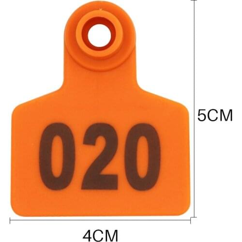 100Pcs Pig Goat Ear Tag Sighs 001-500 Animal Copper Head Earrings Pig Equipment Animal Cattle Identification cards