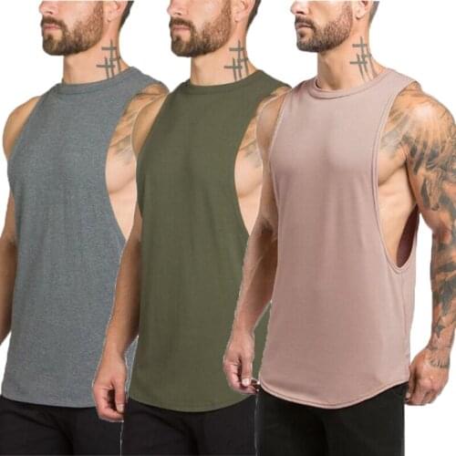 3 Pack Fitness clothing blank sleeveless shirt mens gym stringer tank top bodybuilding men sportwear undershirt fashion vest