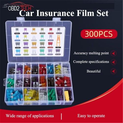 300pcs 5/7/10/15/20/25/30A Fuse With Storage Case Assortment Blade Fuse Set Kit Small Size Blade Set Auto Truck Automotive Fuse