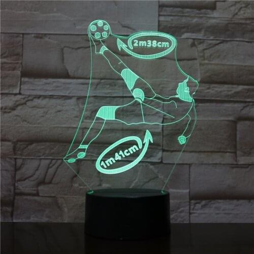 3D Soccer Touch Table Lamp 7 Colors Changing Table Lamp USB Powered Night Lamp Football LED Light Bedroom Decor 1823