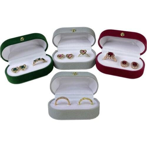 Flocking Small Jewelry Box Ring Box Jewelry Earring Storage Box Jewelry Box Wedding Ring Pair Ring Box