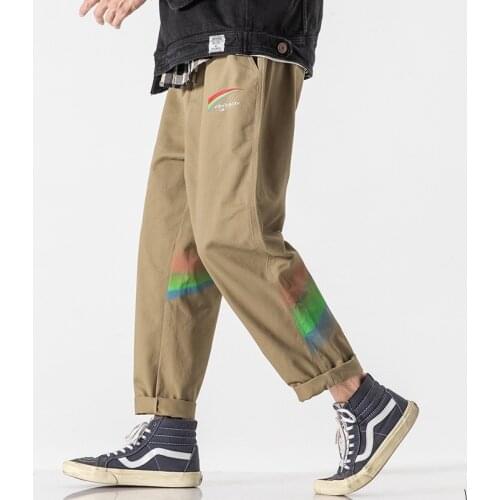 Ruffian handsome pants mens spring autumn fashion breathable pants loose straight wide leg casual fashion japanese streetwear