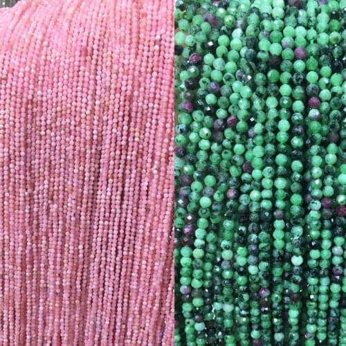 Natural Red and Green Treasure Cut Beads 2mm 3mm Featured Cut Pink Opal Small Beads DIY Bracelet Necklace Jewelry Accessories