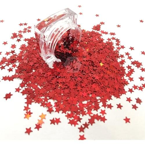 PrettyG 10g-200g 4MM Star Shape Colorful Holographic Glitter Gel Nail Art Decoration Handwork DIY Accessories