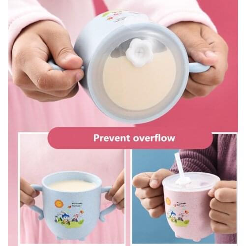 Kids Water Cup Creative Cartoon Baby Feeding Cups With Straws Leakproof Water Bottles Outdoor Portable Childrens Cups Milk Cup