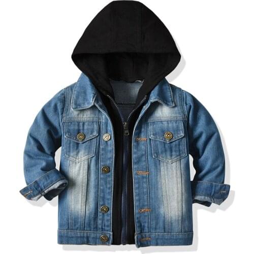 Childrens Denim Jackets 2021 Autumn New Baby Boy Fashion Fake Two Zipper Denim Coats Toddler Outerwear 1-8 Y Boys Casual Jacket