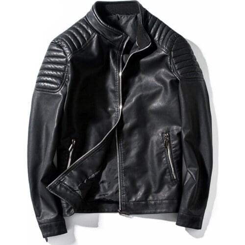 European Spring Bomber Jackets Men Leather Jacket Coats Automotive Plus Size 4XL Mens Baseball Jacket Streetwear Fashion A624