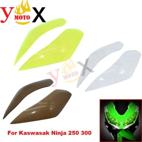 EX250 EX300 Motorcycle ABS Front Headlight Head Light Headlamp Protection Len Cover Shield For KAWASAKI Ninja 250 300 2015-2017