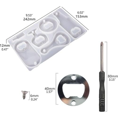 Bottle Opener Mould Resin Coaster Mold Tray Silicone Mold for DIY Crafts Making Home Decor Epoxy Tray