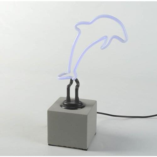 Customized Dolphin 3D Neon Lamp Decorative Glass Neon Sign Logo Led Luminous Light for Room